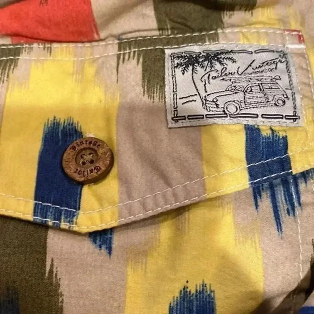 Tailor Vintage Men's Reversible Shorts Multicolor/ Solid Olive Green
